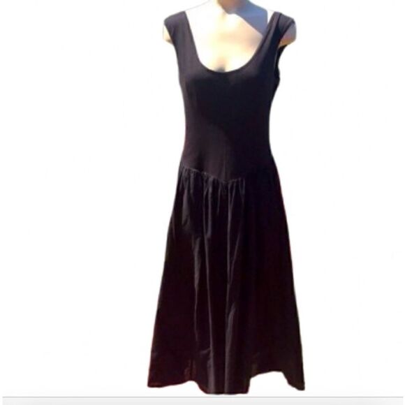 Rebecca Taylor La Vie Dress cap sleeve scoop back midi black pockets Stretch M - Picture 2 of 11